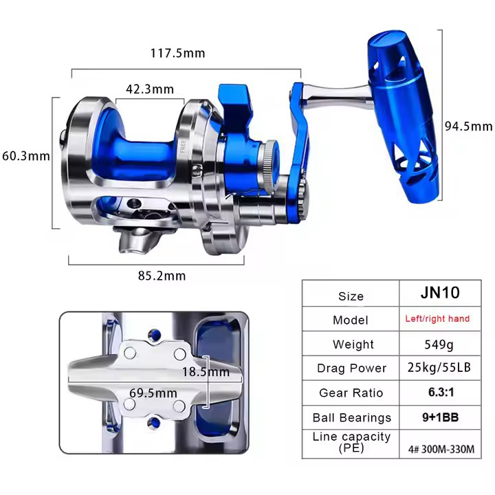 All Metal 9+1BB CNC Fishing Re - đánh giá và giá Trolling Reel